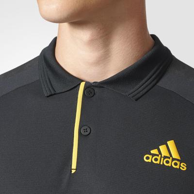 Adidas Mens Barricade Polo - Black/Yellow - main image