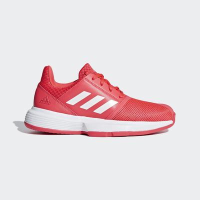 Adidas Kids CourtJam Tennis Shoes - Shock Red/Cloud White/Matte Silver - main image