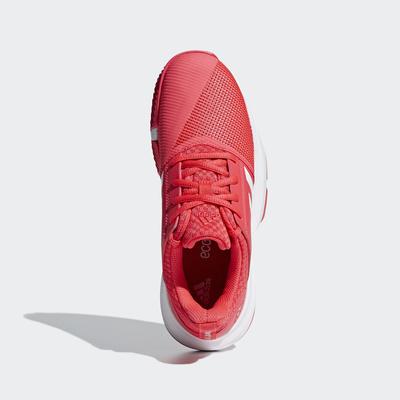 Adidas Kids CourtJam Tennis Shoes - Shock Red/Cloud White/Matte Silver - main image