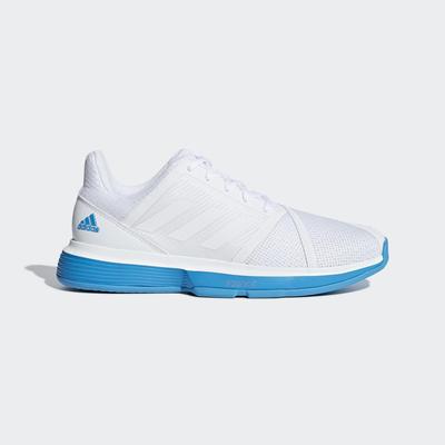 Adidas Mens CourtJam Bounce Tennis Shoes - White/Turquoise - main image