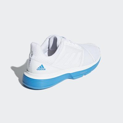 Adidas Mens CourtJam Bounce Tennis Shoes - White/Turquoise - main image