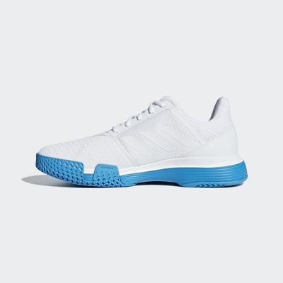 Adidas Mens CourtJam Bounce Tennis Shoes - White/Turquoise - main image