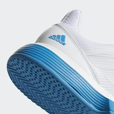 Adidas Mens CourtJam Bounce Tennis Shoes - White/Turquoise - main image
