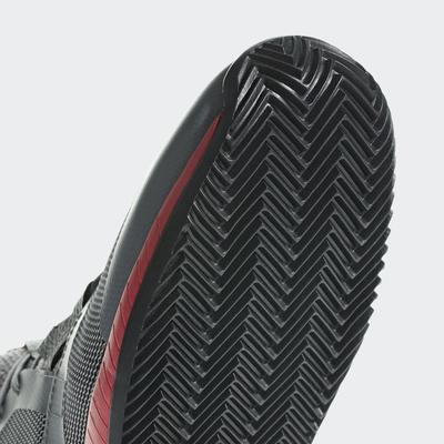 Adidas Mens Adizero Defiant Bounce Tennis Shoes - Light Granite/Shock Red - main image