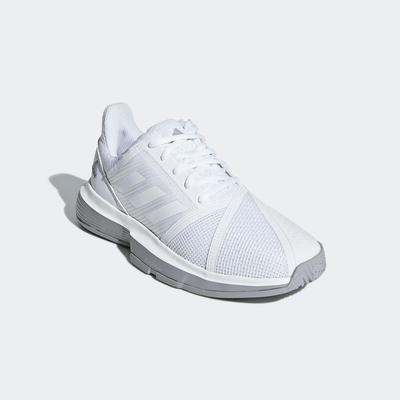 Adidas Womens CourtJam Bounce Tennis Shoes - Cloud White/Matte Silver - main image