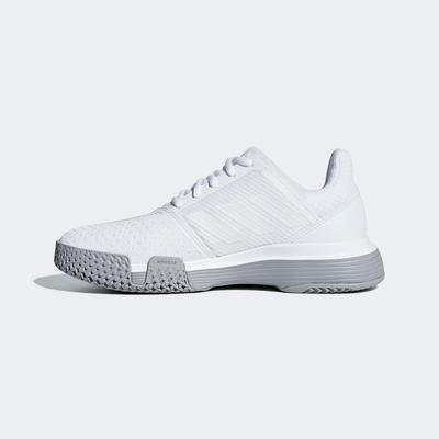 Adidas Womens CourtJam Bounce Tennis Shoes - Cloud White/Matte Silver - main image