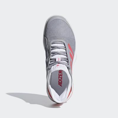 Adidas Womens Adizero Club Shoes Tennis Shoes - Grey/Shock Red/Light Granite - main image
