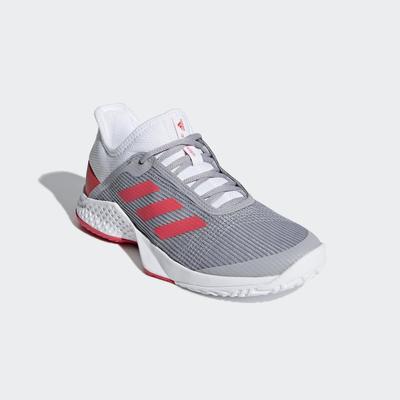 Adidas Womens Adizero Club Shoes Tennis Shoes - Grey/Shock Red/Light Granite - main image