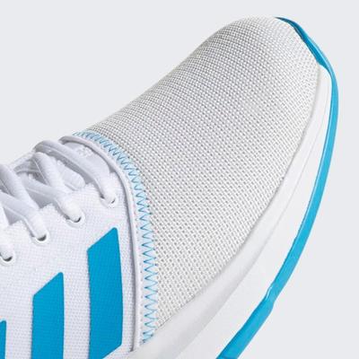 Adidas Womens GameCourt Tennis Shoes - White/Shock Cyan/Matte Silver - main image