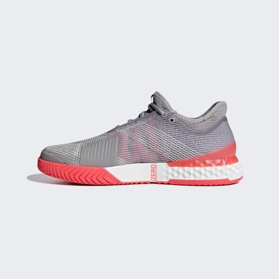 Adidas Mens Adizero Ubersonic 3 Tennis Shoes - Light Granite/White/Shock Red - main image