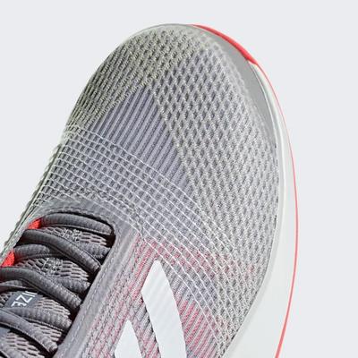 Adidas Mens Adizero Ubersonic 3 Tennis Shoes - Light Granite/White/Shock Red - main image