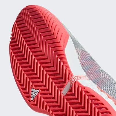 Adidas Mens Adizero Ubersonic 3 Tennis Shoes - Light Granite/White/Shock Red - main image
