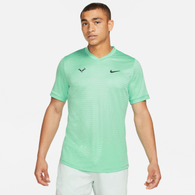 Nike Mens Rafa Challenger Short Sleeve Top - Green Glow - main image