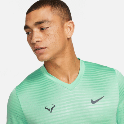 Nike Mens Rafa Challenger Short Sleeve Top - Green Glow - main image