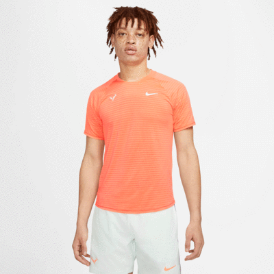Nike Mens AeroReact Rafa Slam Tee - Bright Mango - main image