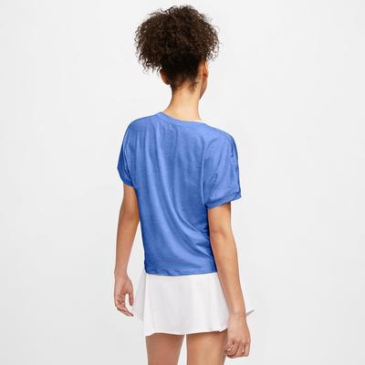 Nike Womens Dry Elevated Essential Short Sleeve Top - Royal Pulse/White - main image