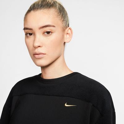 Nike Womens Therma Icon Clash Top - Black/Metallic Gold - main image