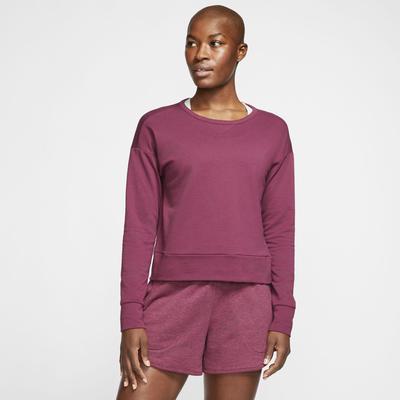 Nike Womens Yoga Long Sleeved Top - Crimson - main image