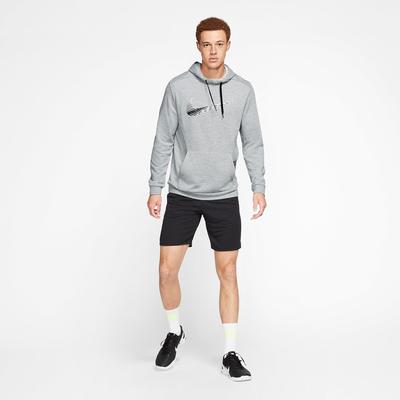 Nike Mens Dri-FIT Training Hoodie - Dark Grey Heather/Black - main image
