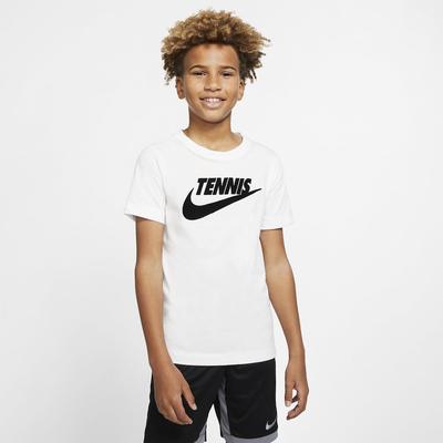 Nike Boys Graphic Tennis T-Shirt - White - main image
