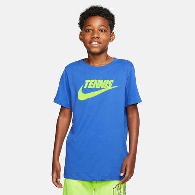 Nike Boys Graphic Tennis T-Shirt - Game Royal/Volt - main image