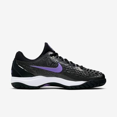 Nike Mens Zoom Cage 3 Tennis Shoes Black Bright Violet Tennisnuts