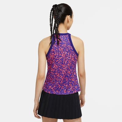Nike Womens Dri-FIT Printed Tennis Tank - Purple/White