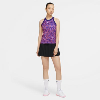 Nike Womens Dri-FIT Printed Tennis Tank - Purple/White - main image
