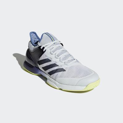 Adidas Mens Adizero Ubersonic 2.0 Tennis Shoes - Blue Tint/Frozen Yellow