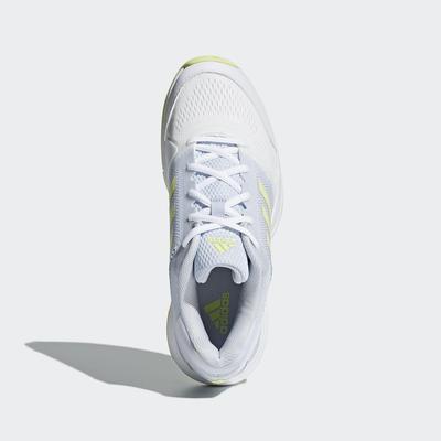 Adidas Womens Barricade Club Tennis Shoes - White/Blue/Yellow