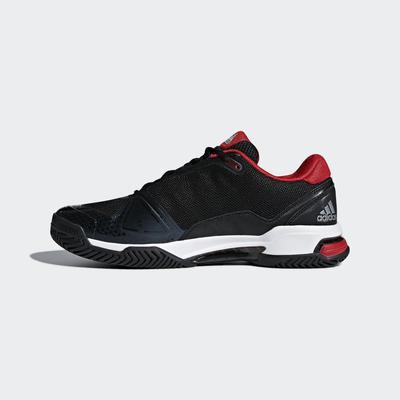 Adidas Mens Barricade Club Tennis Shoes - Core Black/Matte Silver/Red - main image