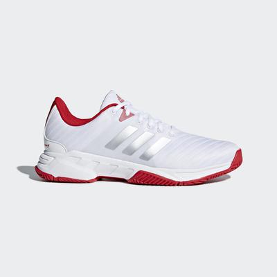 Adidas Mens Barricade Court 3 Tennis Shoes - White/Red - main image