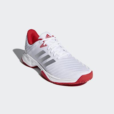 Adidas Mens Barricade Court 3 Tennis Shoes - White/Red - main image