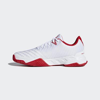 Adidas Mens Barricade Court 3 Tennis Shoes - White/Red - main image