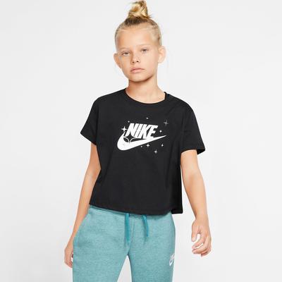 Nike Girls Sportwear Cropped T-Shirt - Black/White - main image