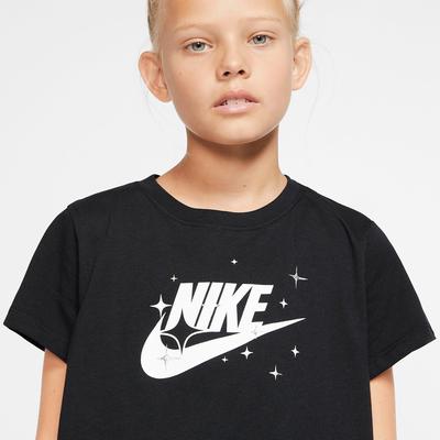 Nike Girls Sportwear Cropped T-Shirt - Black/White - main image