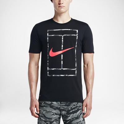 Nike Mens Court Logo Tee - Black/Hot Lava - main image