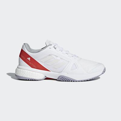 Adidas Womens SMC Barricade Boost 2018 Tennis Shoes - White/Silver