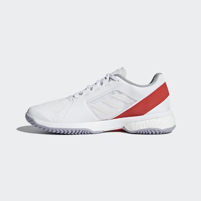 Adidas Womens SMC Barricade Boost 2018 Tennis Shoes - White/Silver - main image