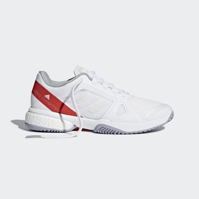 Adidas Womens SMC Barricade Boost 2018 Tennis Shoes - White/Silver - main image
