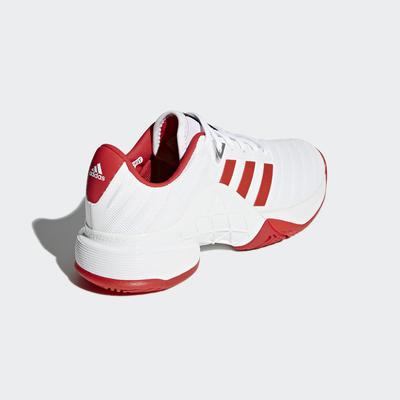 Adidas Womens Barricade 2018 Tennis Shoes - White/Red