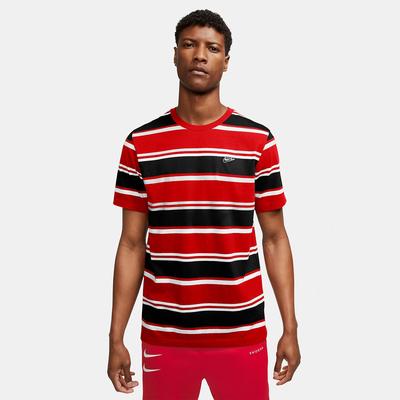 Nike Mens Stripe Sleeve Top - Red/Black - main image