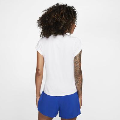 Nike Womens Dri-FIT Short-Sleeve Top - White/Black - main image