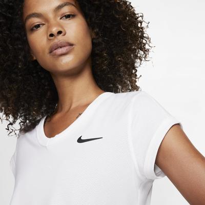 Nike Womens Dri-FIT Short-Sleeve Top - White/Black - main image