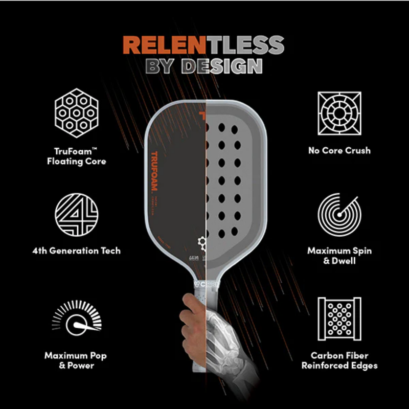 CRBN 1 TruFoam Barrage14mm (Elongated/Long Handle) Pickleball Paddle - main image