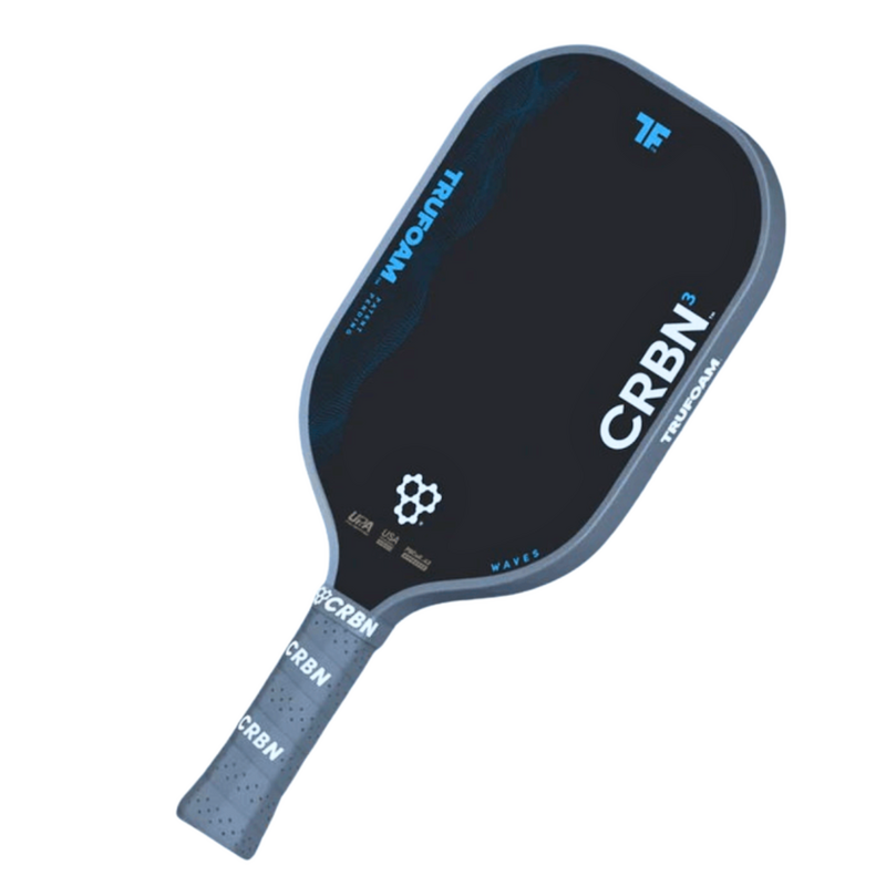 CRBN TruFoam Waves 14mm (Elongated/Long Handle) Pickleball Paddle - Grey/Black - main image