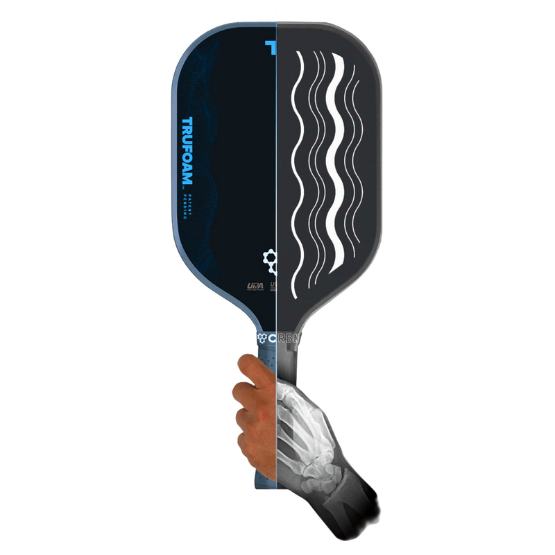 CRBN TruFoam Waves 14mm (Elongated/Long Handle) Pickleball Paddle - Grey/Black - main image