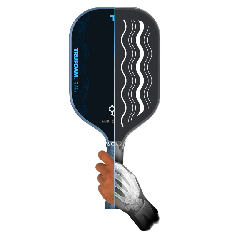 CRBN TruFoam Waves 14mm (Square) Pickleball Paddle - Grey/Black - main image