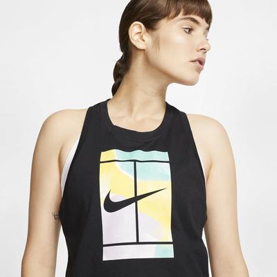 Nike Womens Cropped Tennis Tank - Black - main image
