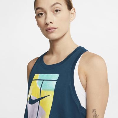 Nike Womens Cropped Tennis Tank - Valerian Blue - main image